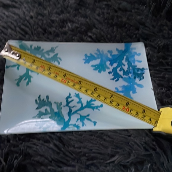 WEST ELM CORAL glass decor plate - Picture 4 of 4